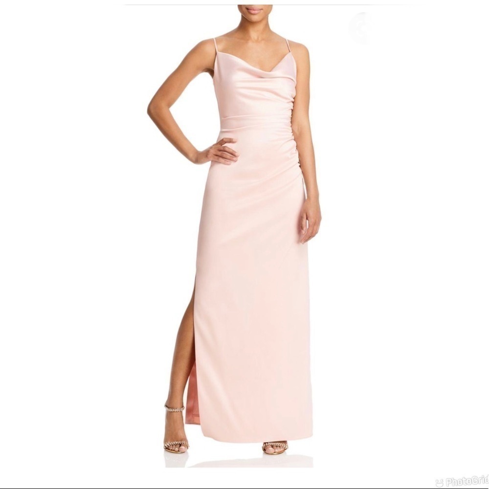 Laundry by Shelli Segal Ruched Satin Gown